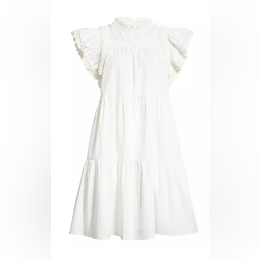 Sea-Crochet Detail Cotton Babydoll Dress-Women's
Size: XS-Color: White-NEW!!